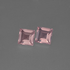 1.15 ct Pink Rose Quartz Gemstone, Rose Quartz Gem in Square Facet Shape for Sale.