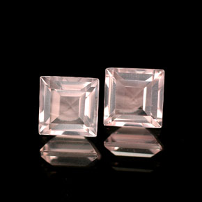 1.11 ct Pink Rose Quartz Gemstone, Rose Quartz Gem in Square Facet Shape for Sale.