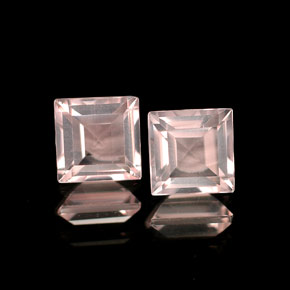 1.11 ct Pink Rose Quartz Stone, Natural Rose Quartz in Square Facet Shape for Sale