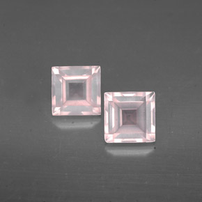 1.22 ct Pink Rose Quartz Gemstone, Rose Quartz Gem in Square Facet Shape for Sale.