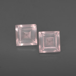 1.10 ct Pink Rose Quartz Gemstone, Rose Quartz Gem in Square Facet Shape for Sale.