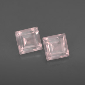 1.10 ct Pink Rose Quartz Stone, Natural Rose Quartz in Square Facet Shape for Sale