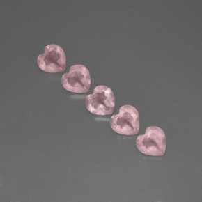 2.91 ct Pink Rose Quartz Gemstone, Rose Quartz Gem in Heart Facet Shape for Sale.