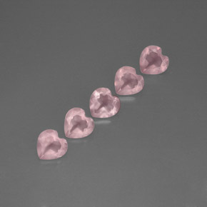 2.91 ct Pink Rose Quartz Stone, Natural Rose Quartz in Heart Facet Shape for Sale