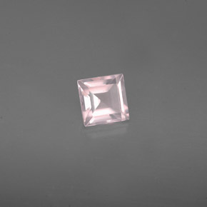 0.62 ct Pink Rose Quartz Gemstone, Rose Quartz Gem in Square Facet Shape for Sale.