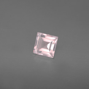 0.62 ct Pink Rose Quartz Stone, Natural Rose Quartz in Square Facet Shape for Sale