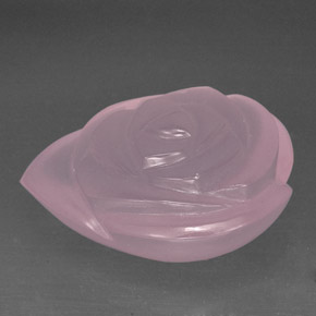 77.33 ct Pink Rose Quartz Gemstone, Rose Quartz Gem in Carved Rose Shape for Sale.