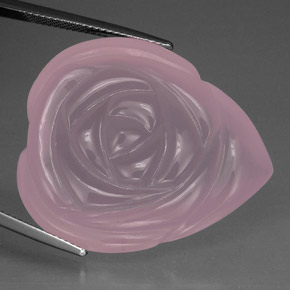 77.33 ct Pink Rose Quartz Stone, Natural Rose Quartz in Carved Rose Shape for Sale