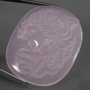 92.01 ct Pink Rose Quartz Stone, Natural Rose Quartz in Medusa Cameo Shape for Sale