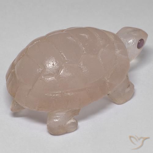 63.33 ct Pink Rose Quartz Stone, Natural Rose Quartz in Carved Turtle Shape for Sale