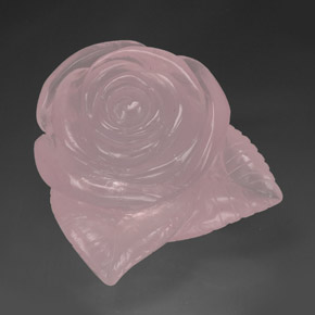 328.80 ct Pink Rose Quartz Gemstone, Rose Quartz Gem in Carved Rose Shape for Sale.