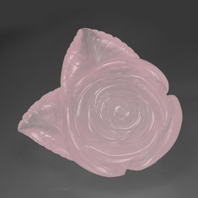 328.80 ct Pink Rose Quartz Stone, Natural Rose Quartz in Carved Rose Shape for Sale