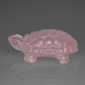 48.42 ct Pink Rose Quartz Gemstone, Rose Quartz Gem in Carved Hippopotamus Shape for Sale.
