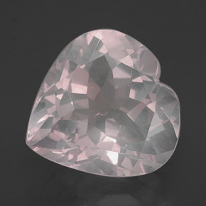 15.77 ct Pink Rose Quartz Gemstone, Rose Quartz Gem in Heart Facet Shape for Sale.