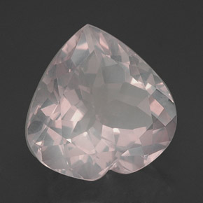 15.77 ct Pink Rose Quartz Stone, Natural Rose Quartz in Heart Facet Shape for Sale