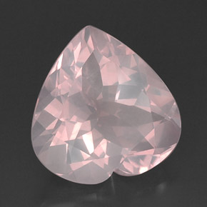 14.43 ct Pink Rose Quartz Stone, Natural Rose Quartz in Heart Facet Shape for Sale