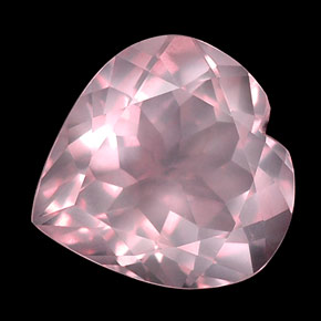 15.79 ct Pink Rose Quartz Gemstone, Rose Quartz Gem in Heart Facet Shape for Sale.