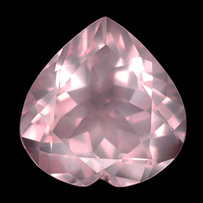 15.79 ct Pink Rose Quartz Stone, Natural Rose Quartz in Heart Facet Shape for Sale