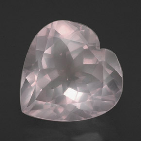 15.03 ct Pink Rose Quartz Gemstone, Rose Quartz Gem in Heart Facet Shape for Sale.