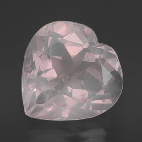 16.23 ct Pink Rose Quartz Gemstone, Rose Quartz Gem in Heart Facet Shape for Sale.