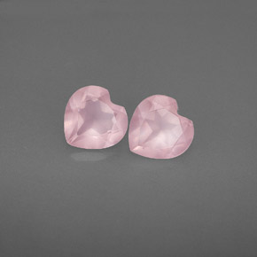 1.29 ct Pink Rose Quartz Stone, Natural Rose Quartz in Heart Facet Shape for Sale