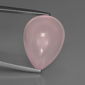 11.82 ct Pink Rose Quartz Stone, Natural Rose Quartz in Pear Cabochon Shape for Sale
