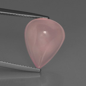 9.46 ct Pink Rose Quartz Stone, Natural Rose Quartz in Pear Cabochon Shape for Sale