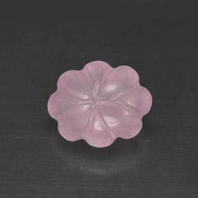 3.83 ct Pink Rose Quartz Stone, Natural Rose Quartz in Flower-Cut Shape for Sale