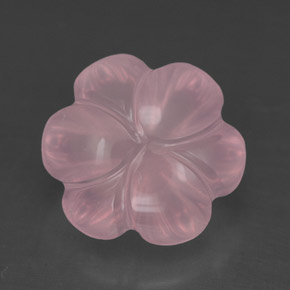 4.34 ct Pink Rose Quartz Gemstone, Rose Quartz Gem in Flower-Cut Shape for Sale.