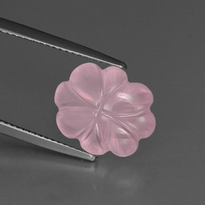 6.35 ct Pink Rose Quartz Stone, Natural Rose Quartz in Flower-Cut Shape for Sale