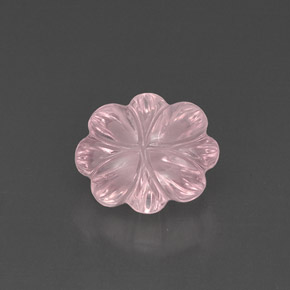 6.33 ct Pink Rose Quartz Stone, Natural Rose Quartz in Flower-Cut Shape for Sale