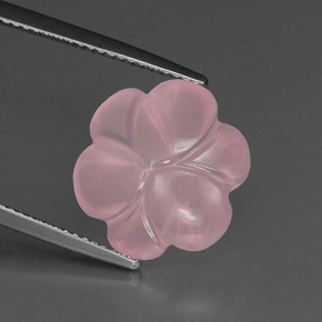 9.18 ct Pink Rose Quartz Stone, Natural Rose Quartz in Flower-Cut Shape for Sale