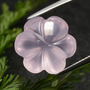 9.53 ct Pink Rose Quartz Gemstone, Rose Quartz Gem in Flower-Cut Shape for Sale.