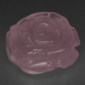 58.19 ct Pink Rose Quartz Stone, Natural Rose Quartz in Carved Rose Shape for Sale