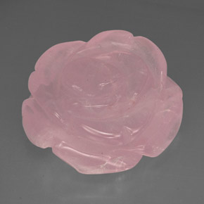 71.47 ct Pink Rose Quartz Stone, Natural Rose Quartz in Carved Rose Shape for Sale