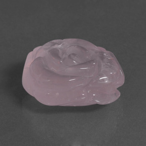 37.94 ct Pink Rose Quartz Stone, Natural Rose Quartz in Carved Rose Shape for Sale
