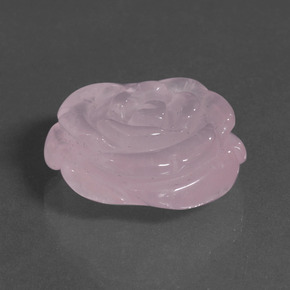 34.64 ct Pink Rose Quartz Stone, Natural Rose Quartz in Carved Rose Shape for Sale