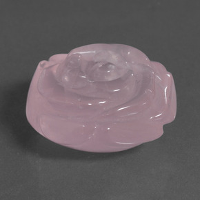 52.80 ct Pink Rose Quartz Stone, Natural Rose Quartz in Carved Rose Shape for Sale