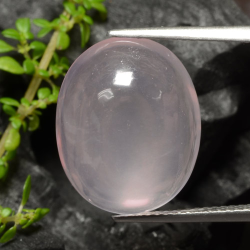 Light Pink Rose Quartz Gem - 13ct Oval Cabochon (ID: 306115)