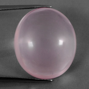 35.78 ct Pink Rose Quartz Stone, Natural Rose Quartz in Oval Cabochon Shape for Sale
