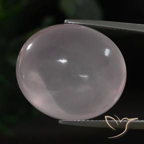 33.08 ct Pink Rose Quartz Stone, Natural Rose Quartz in Oval Cabochon Shape for Sale