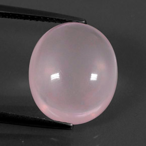 7.22 ct Pink Rose Quartz Stone, Natural Rose Quartz in Oval Cabochon Shape for Sale