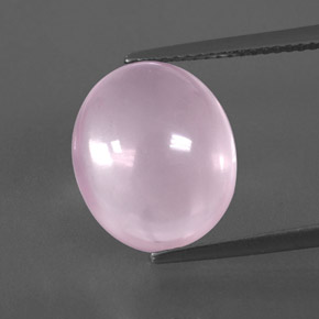 8.07 ct Pink Rose Quartz Gemstone, Rose Quartz Gem in Oval Cabochon Shape for Sale.