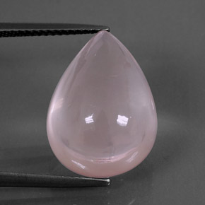 13.67 ct Pink Rose Quartz Stone, Natural Rose Quartz in Pear Cabochon Shape for Sale