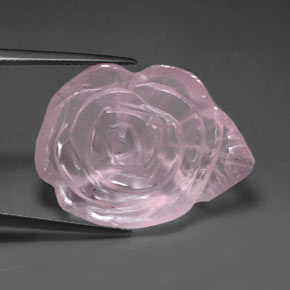 27.23 ct Pink Rose Quartz Stone, Natural Rose Quartz in Carved Flower Shape for Sale