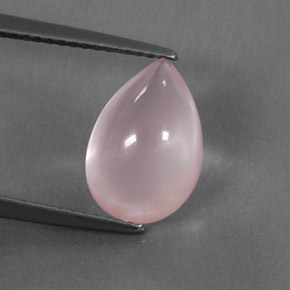 3.36 ct Pink Rose Quartz Stone, Natural Rose Quartz in Pear Cabochon Shape for Sale
