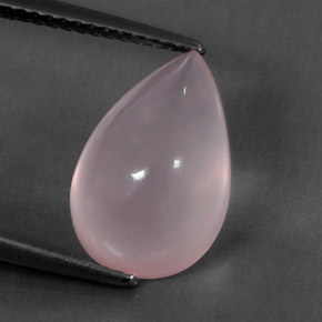5.61 ct Pink Rose Quartz Stone, Natural Rose Quartz in Pear Cabochon Shape for Sale