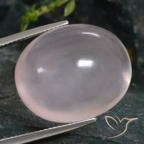 36.82 ct Pink Rose Quartz Stone, Natural Rose Quartz in Oval Cabochon Shape for Sale
