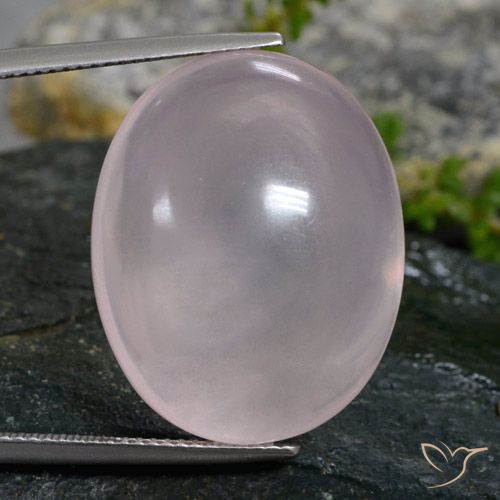 38.60ct Natural Very Light Pink Rose Quartz, Oval, Transparent
