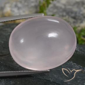 38.60 ct Pink Rose Quartz Stone, Natural Rose Quartz in Oval Cabochon Shape for Sale
